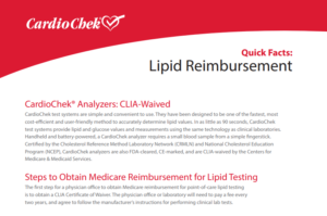 cardiochek reimbursement lipid