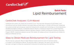 cardiochek reimbursement lipid